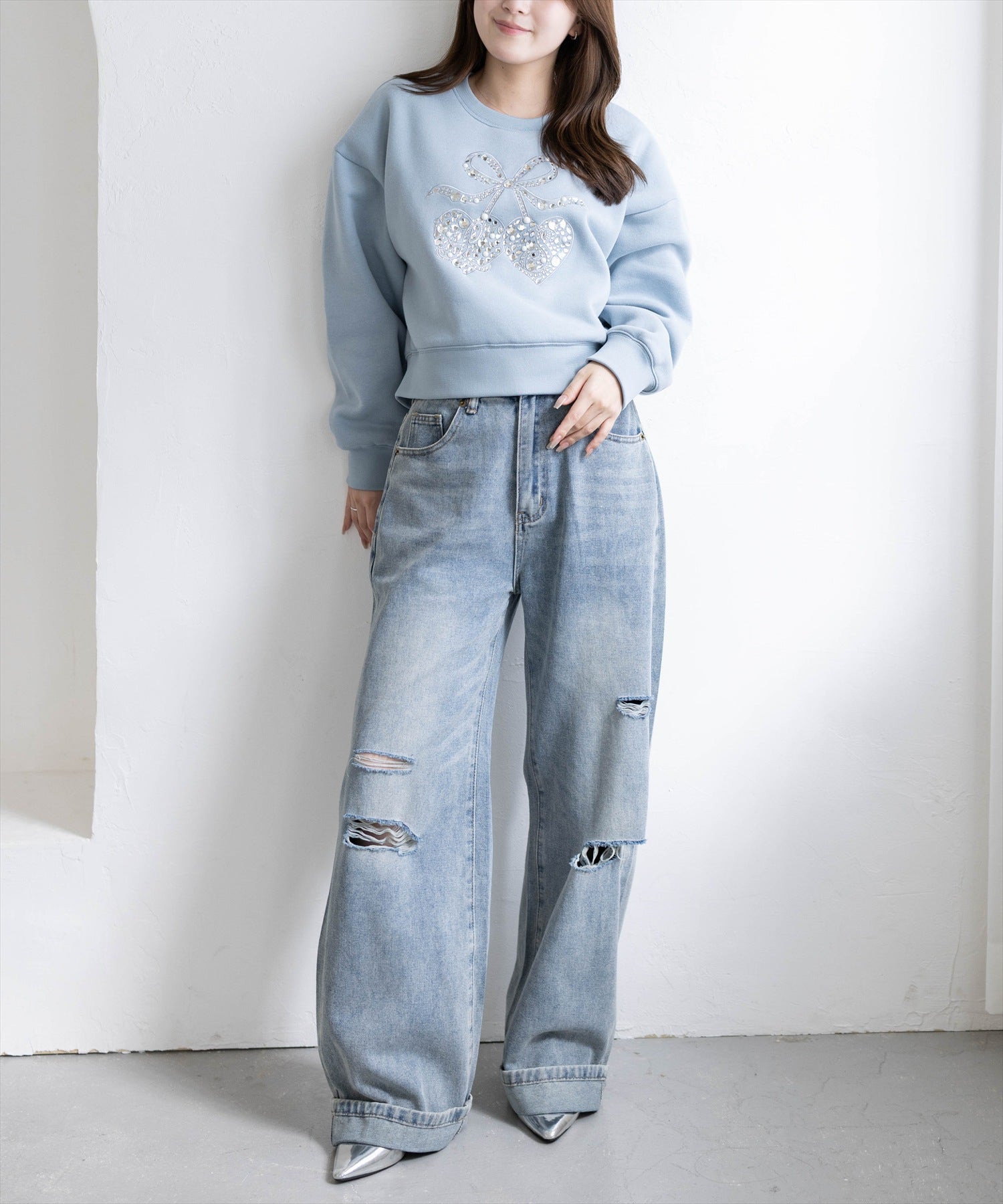 163cm/サックス着用