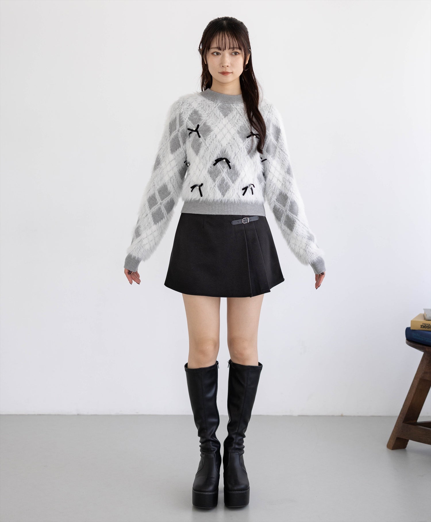 162cm/グレー着用
